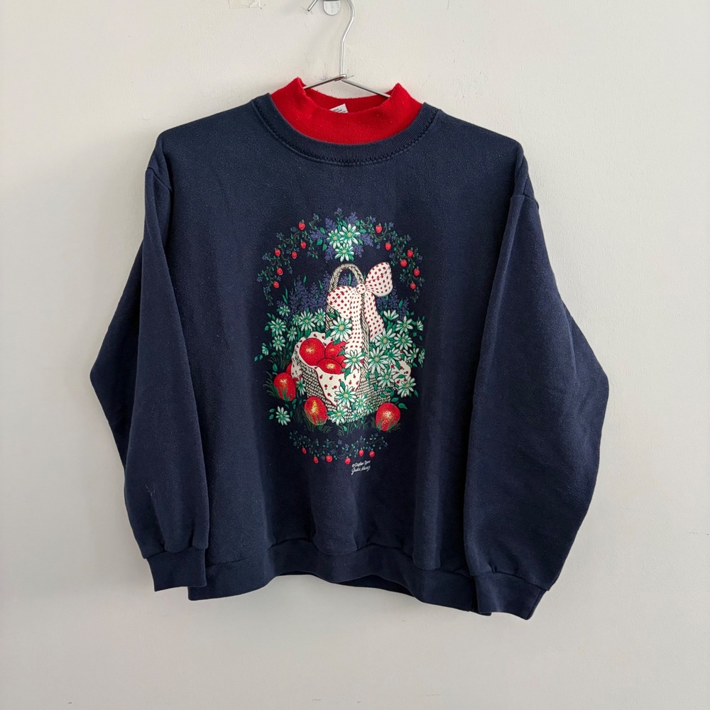 Gopher Sport Vintage Double Collar Sweatshirt Navy Petite Medium Julie Harris